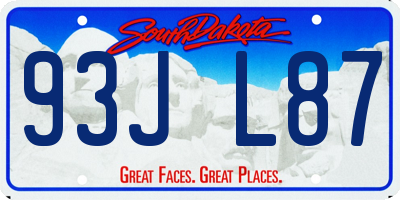 SD license plate 93JL87