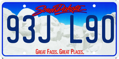 SD license plate 93JL90