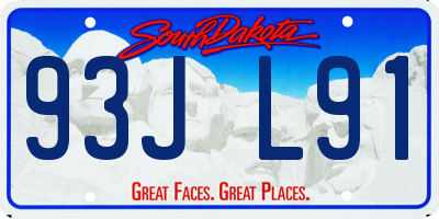 SD license plate 93JL91