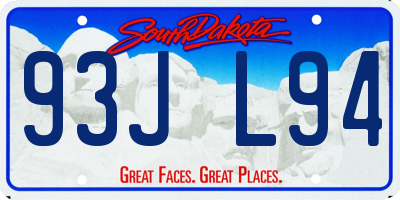 SD license plate 93JL94