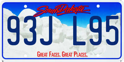 SD license plate 93JL95
