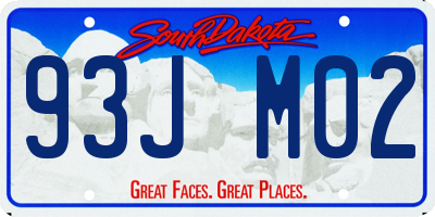 SD license plate 93JM02