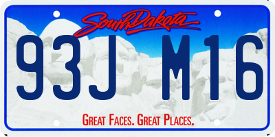 SD license plate 93JM16