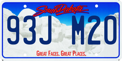 SD license plate 93JM20