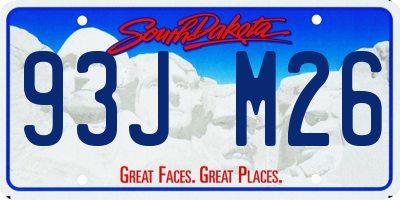 SD license plate 93JM26