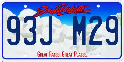 SD license plate 93JM29