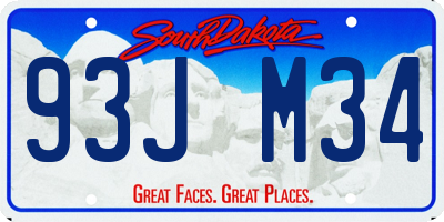 SD license plate 93JM34