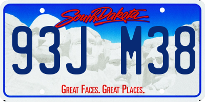 SD license plate 93JM38