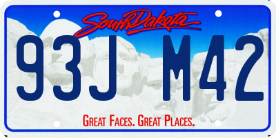 SD license plate 93JM42