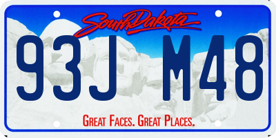 SD license plate 93JM48