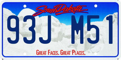 SD license plate 93JM51