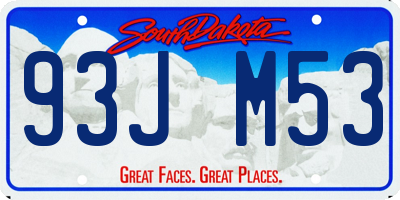 SD license plate 93JM53