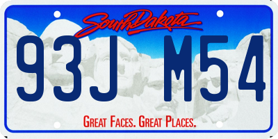 SD license plate 93JM54