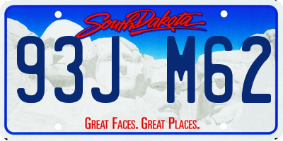 SD license plate 93JM62