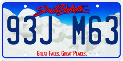 SD license plate 93JM63