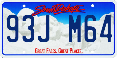 SD license plate 93JM64