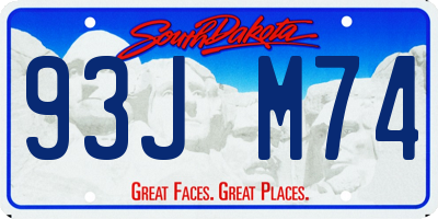 SD license plate 93JM74