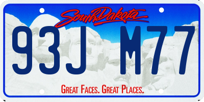 SD license plate 93JM77