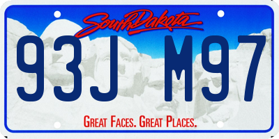 SD license plate 93JM97
