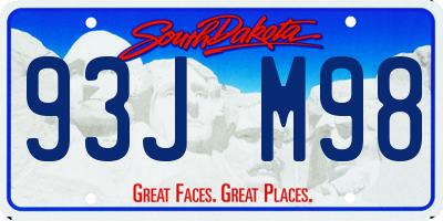SD license plate 93JM98