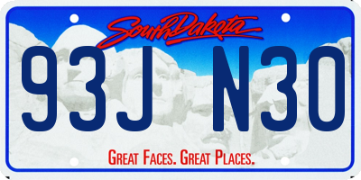SD license plate 93JN30