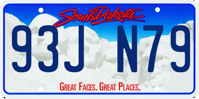 SD license plate 93JN79