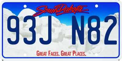 SD license plate 93JN82