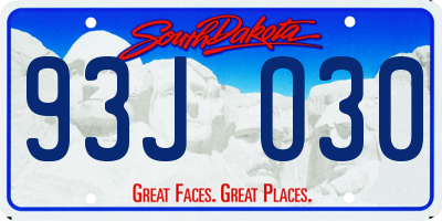 SD license plate 93JO30