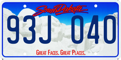 SD license plate 93JO40