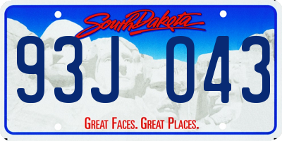 SD license plate 93JO43