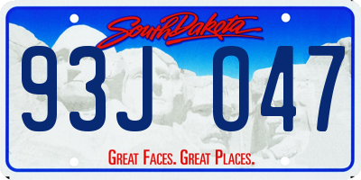 SD license plate 93JO47