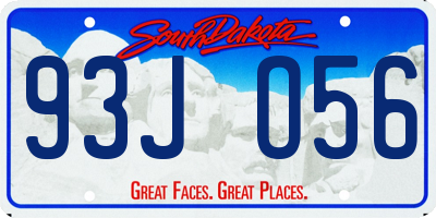 SD license plate 93JO56