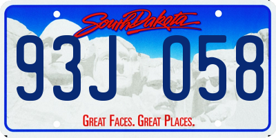 SD license plate 93JO58