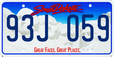 SD license plate 93JO59