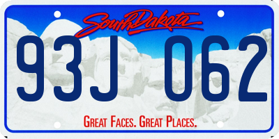SD license plate 93JO62