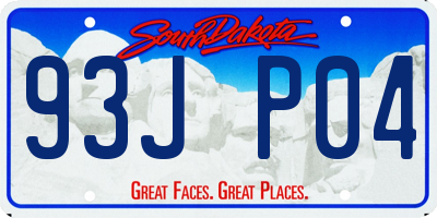 SD license plate 93JP04