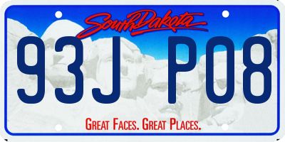 SD license plate 93JP08