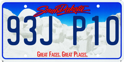 SD license plate 93JP10
