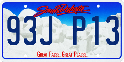 SD license plate 93JP13