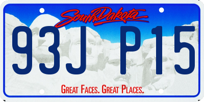 SD license plate 93JP15