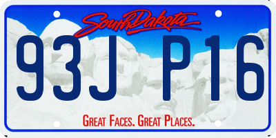 SD license plate 93JP16