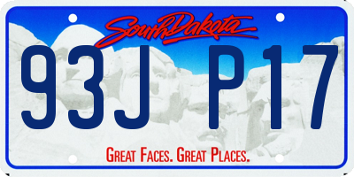 SD license plate 93JP17