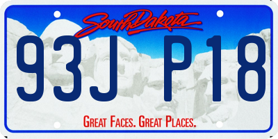 SD license plate 93JP18