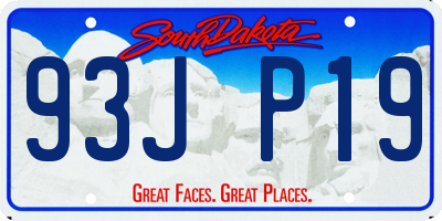SD license plate 93JP19