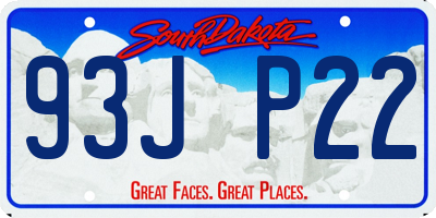 SD license plate 93JP22