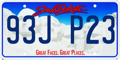 SD license plate 93JP23