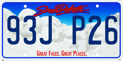 SD license plate 93JP26