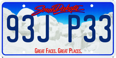 SD license plate 93JP33