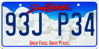 SD license plate 93JP34
