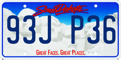 SD license plate 93JP36